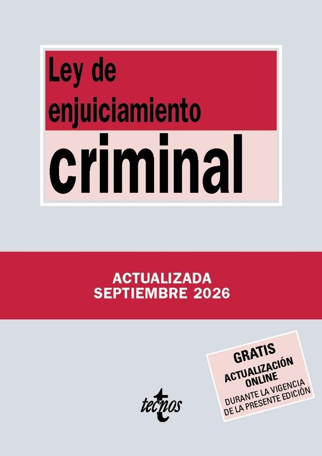 LEY DE ENJUICIAMIENTO CRIMINAL | 9788430994533 | EDITORIAL TECNOS | Llibreria Drac - Llibreria d'Olot | Comprar llibres en català i castellà online