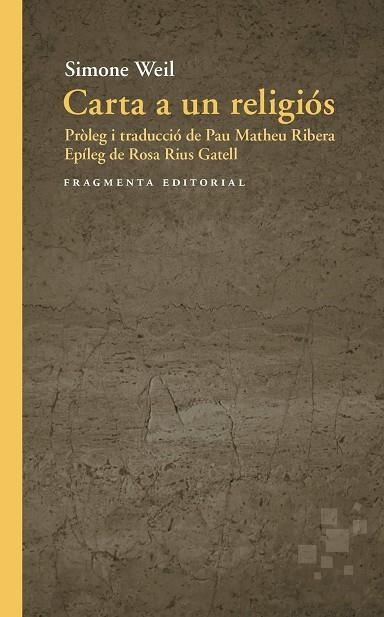 CARTA A UN RELIGIÓS | 9791387548339 | WEIL, SIMONE | Llibreria Drac - Llibreria d'Olot | Comprar llibres en català i castellà online